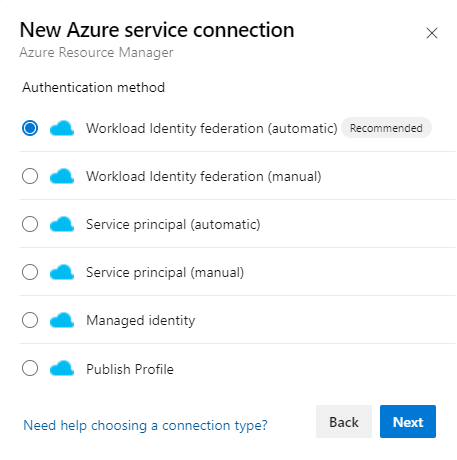Create Service Connection
