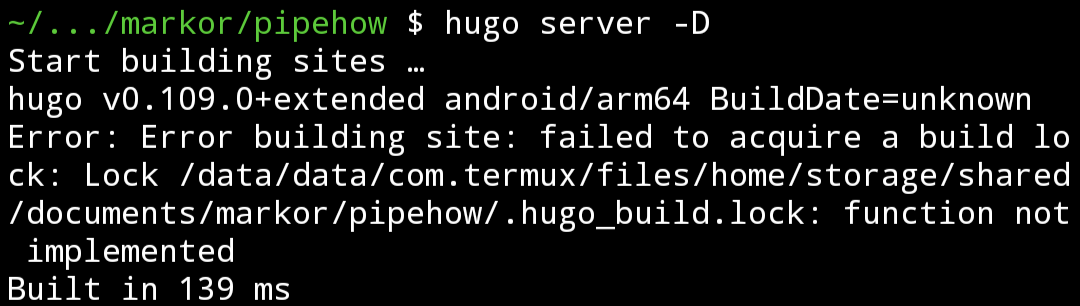 Hugo Server Error